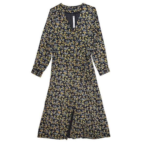 Caara Dresses & Skirts - NWT CAARA DARK FLORAL WRAP DRESS CAREER WORK ESSENTIAL URBAN BLACK  LARGE